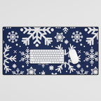 Snowflake Collection - Navy Desk Mat Gallery Image 1