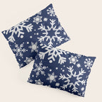 Snowflake Collection - Navy Pillow Sham Gallery Image 3