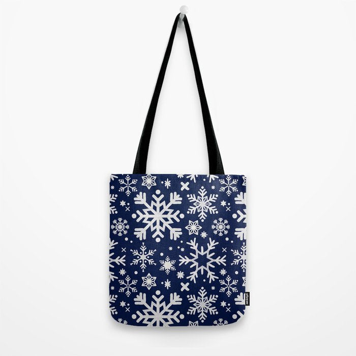 Snowflake Collection - Navy Tote Bag Gallery Image 2