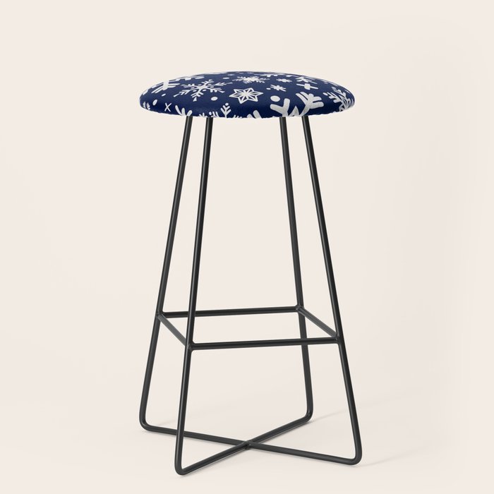 Snowflake Collection - Navy Stool Gallery Image 1