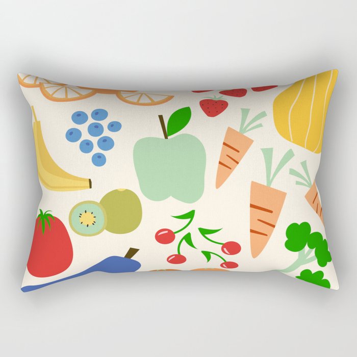 Colorful veggies Rectangular Pillow Gallery Image 2