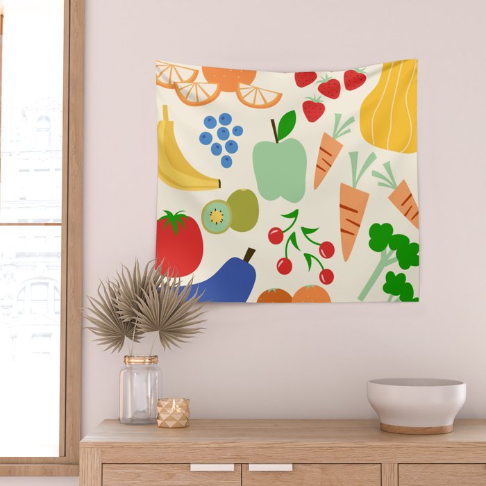 Colorful veggies Wall Tapestry Gallery Image 2