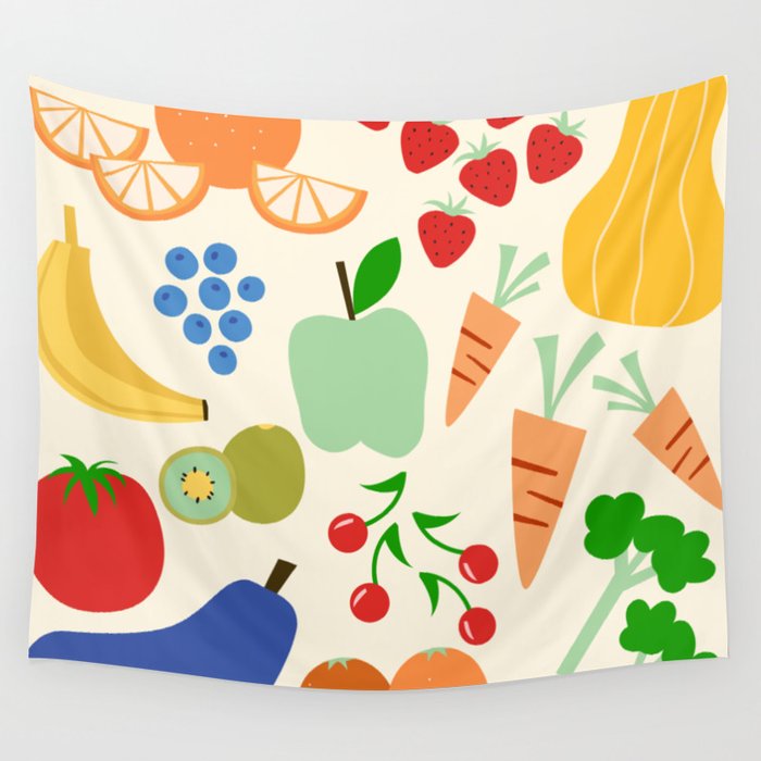 Colorful veggies Wall Tapestry Gallery Image 4