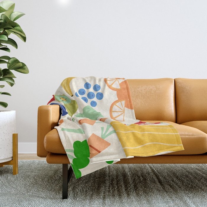 Colorful veggies Throw Blanket Gallery Image 1