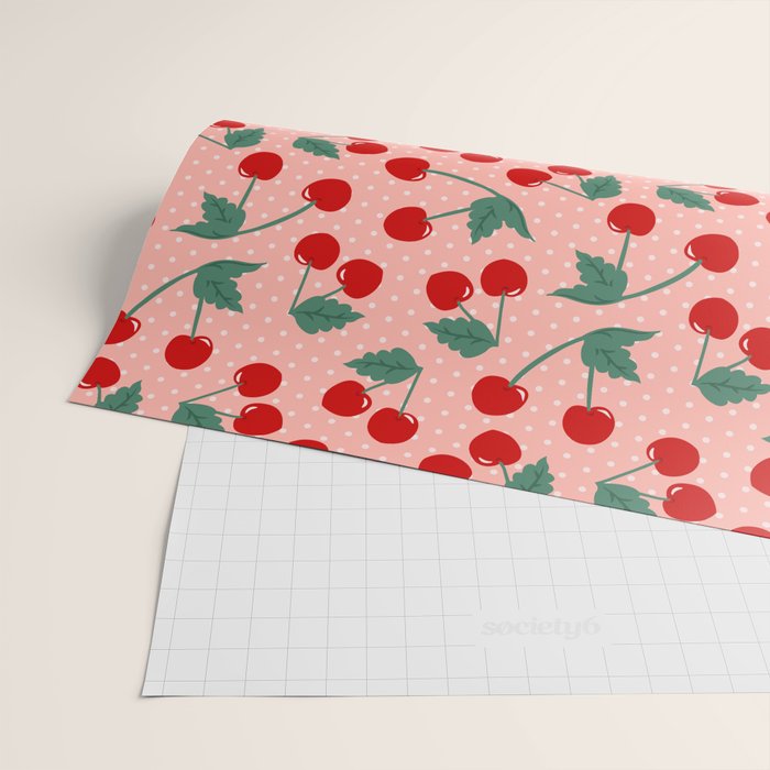 Cherry Kitsch on Pink Wrapping Paper Gallery Image 2