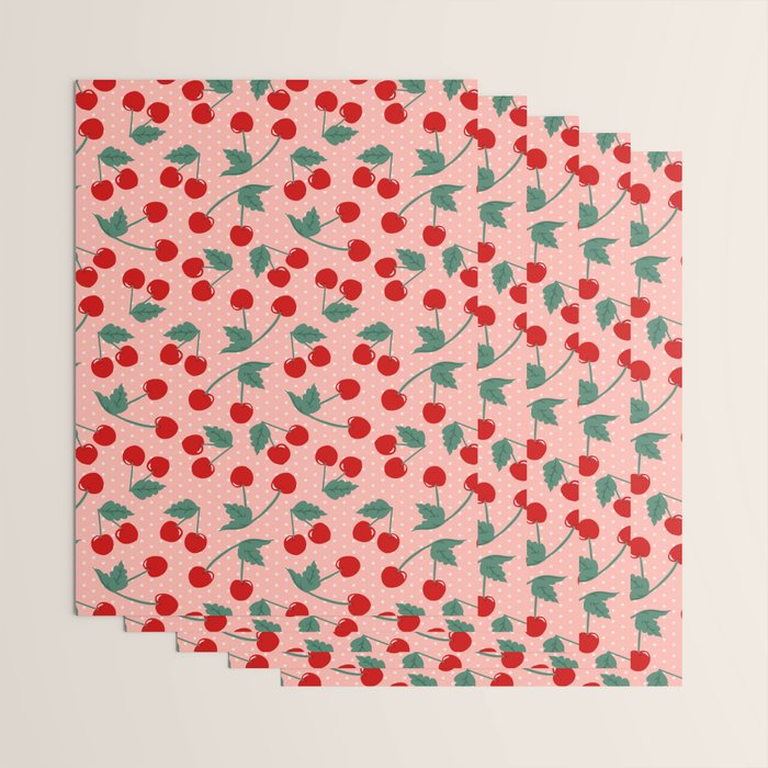 Cherry Kitsch on Pink Wrapping Paper Gallery Image 3
