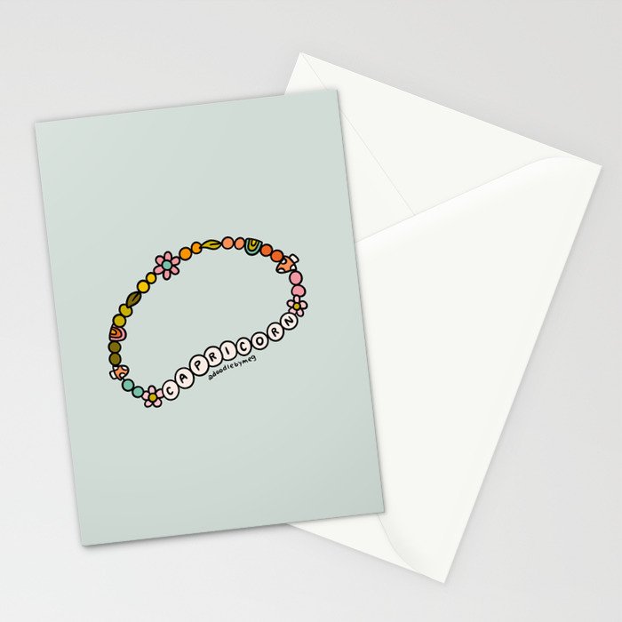 Capricorn Friendship Bracelet Stationery Card Gallery Image 2