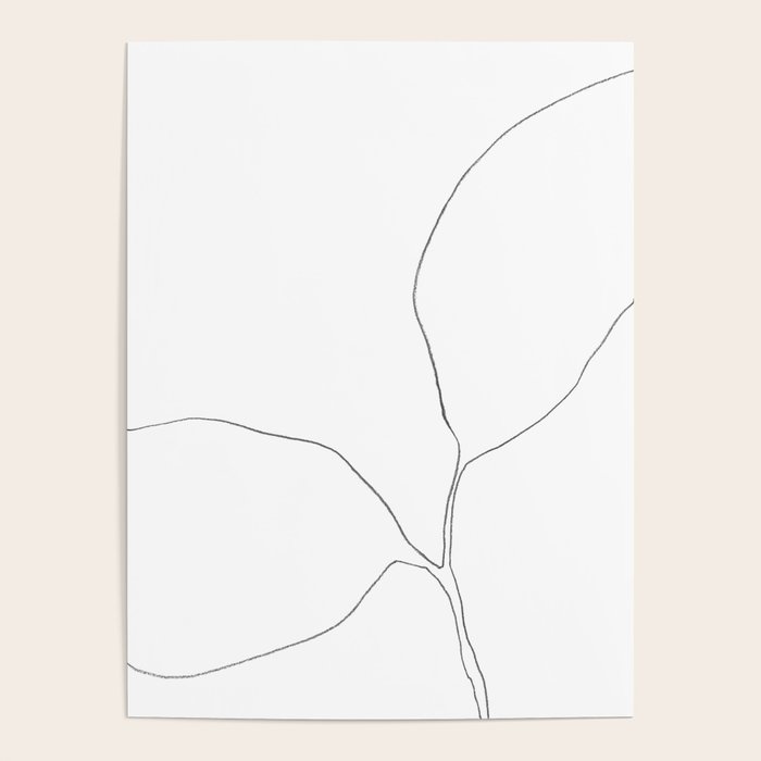 Seedling Leaning Left - Minimalist Botanical Line Drawing Poster Gallery Image 4