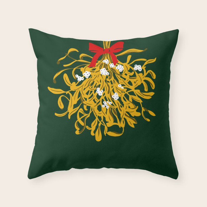 Mistletoe for Christmas Throw Pillow Gallery Image 1