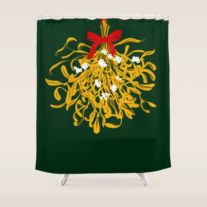 Mistletoe for Christmas Shower Curtain Gallery Image 1