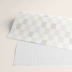 Checkerboard Check Pattern in Pale Light Neutral Beige White Tones Wrapping Paper Gallery Image 2