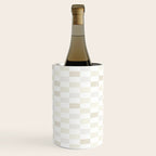 Checkerboard Check Pattern in Pale Light Neutral Beige White Tones Wine Chiller Gallery Image 3