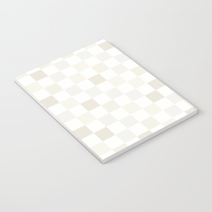 Checkerboard Check Pattern in Pale Light Neutral Beige White Tones Notebook Gallery Image 3