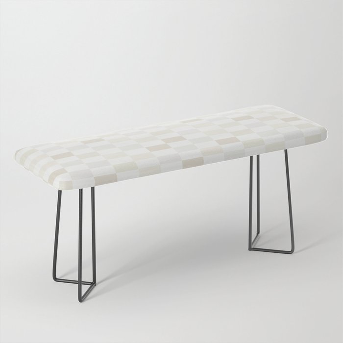 Checkerboard Check Pattern in Pale Light Neutral Beige White Tones Bench Gallery Image 1