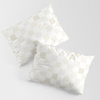 Checkerboard Check Pattern in Pale Light Neutral Beige White Tones Pillow Sham Gallery Image 3