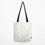 Checkerboard Check Pattern in Pale Light Neutral Beige White Tones Tote Bag Gallery Image 2