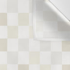 Checkerboard Check Pattern in Pale Light Neutral Beige White Tones Wall Tapestry Gallery Image 3