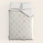 Checkerboard Check Pattern in Pale Light Neutral Beige White Tones Comforter Gallery Image 6