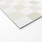 Checkerboard Check Pattern in Pale Light Neutral Beige White Tones Welcome Mat Gallery Image 2
