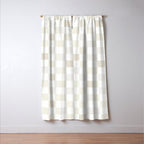 Checkerboard Check Pattern in Pale Light Neutral Beige White Tones Window Curtain Gallery Image 3