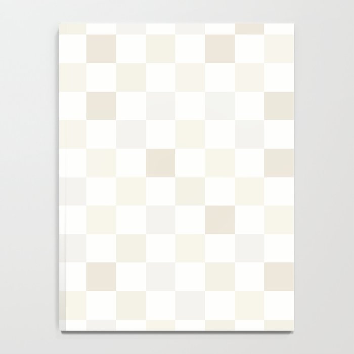 Checkerboard Check Pattern in Pale Light Neutral Beige White Tones Notebook Gallery Image 4