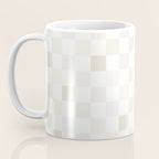 Checkerboard Check Pattern in Pale Light Neutral Beige White Tones Coffee Mug Gallery Image 3