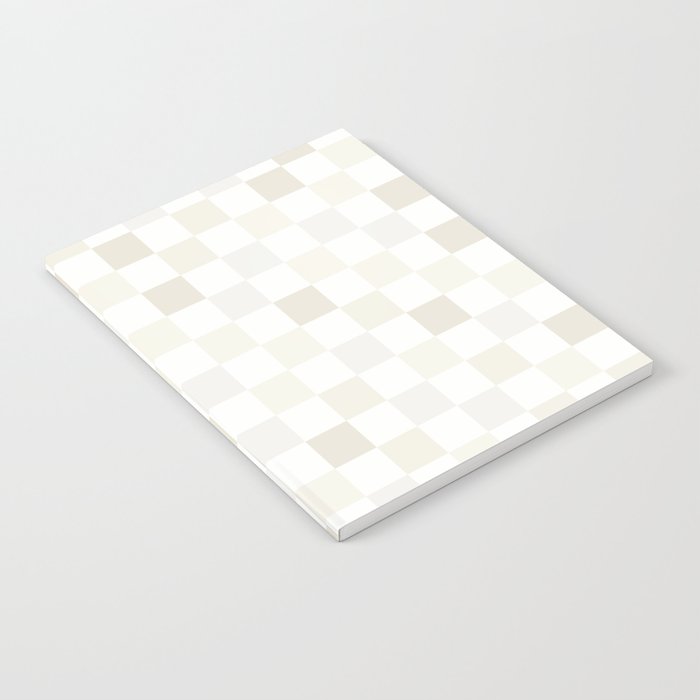 Checkerboard Check Pattern in Pale Light Neutral Beige White Tones Notebook Gallery Image 2