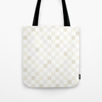 Checkerboard Check Pattern in Pale Light Neutral Beige White Tones Tote Bag Gallery Image 1