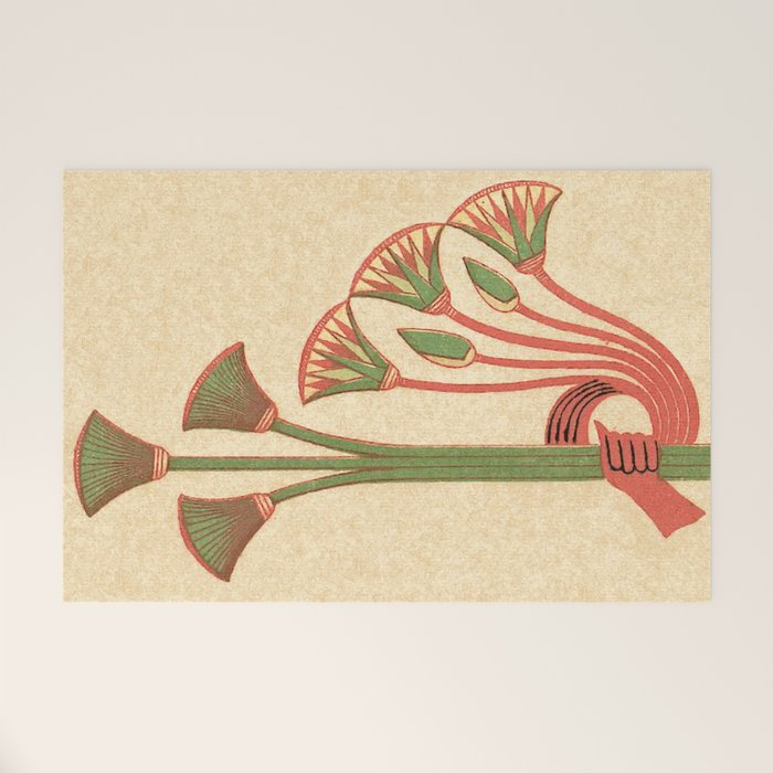 Egyptian Papyrus Plants and Lotus Flowers Welcome Mat Gallery Image 1
