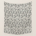 Black and White Retro Floral 2 Wall Tapestry Gallery Image 4