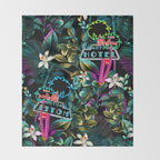 Neon Leaf Pattern Throw Blanket Gallery Image 2