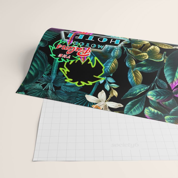 Neon Leaf Pattern Wrapping Paper Gallery Image 2