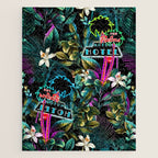 Neon Leaf Pattern Jigsaw Puzzle Gallery Image 1