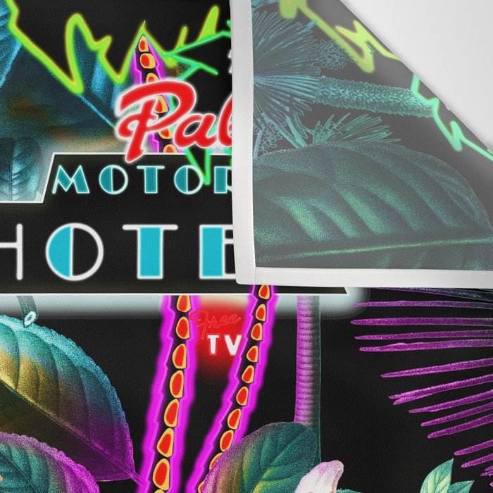 Neon Leaf Pattern Wall Tapestry Gallery Image 3