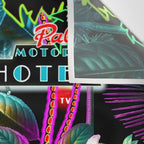 Neon Leaf Pattern Wall Tapestry Gallery Image 3