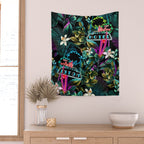 Neon Leaf Pattern Wall Tapestry Gallery Image 2