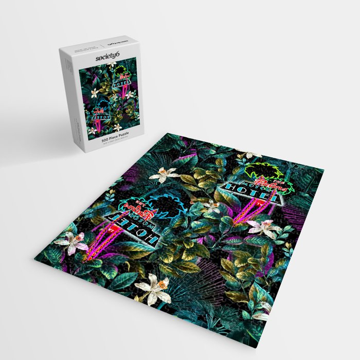 Neon Leaf Pattern Jigsaw Puzzle Gallery Image 2