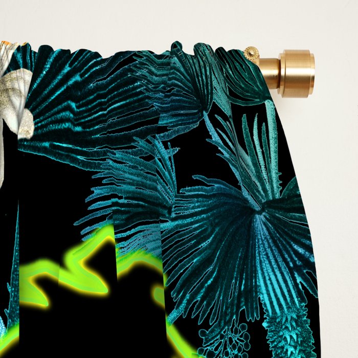 Neon Leaf Pattern Window Curtain Gallery Image 2