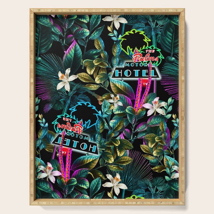 Neon Leaf Pattern Serving Tray Gallery Image 1