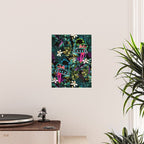 Neon Leaf Pattern Poster Gallery Image 2