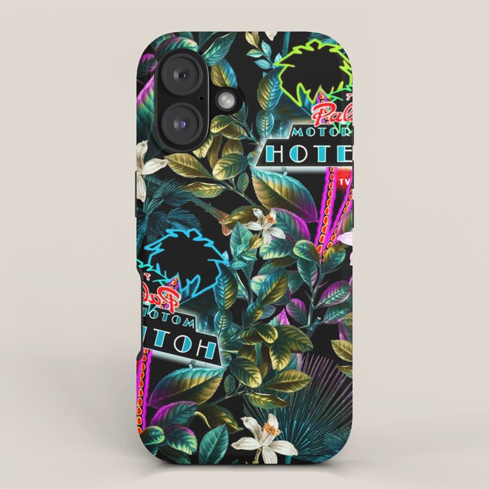 Neon Leaf Pattern iPhone Case Gallery Image 1