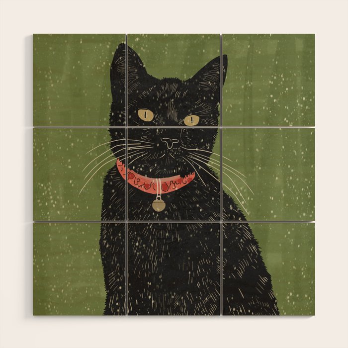 Black Cat 5 Wood Wall Art Gallery Image 1
