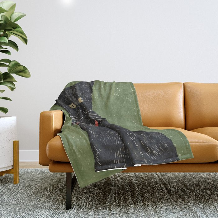 Black Cat 5 Throw Blanket Gallery Image 1