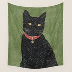 Black Cat 5 Wall Tapestry Gallery Image 4