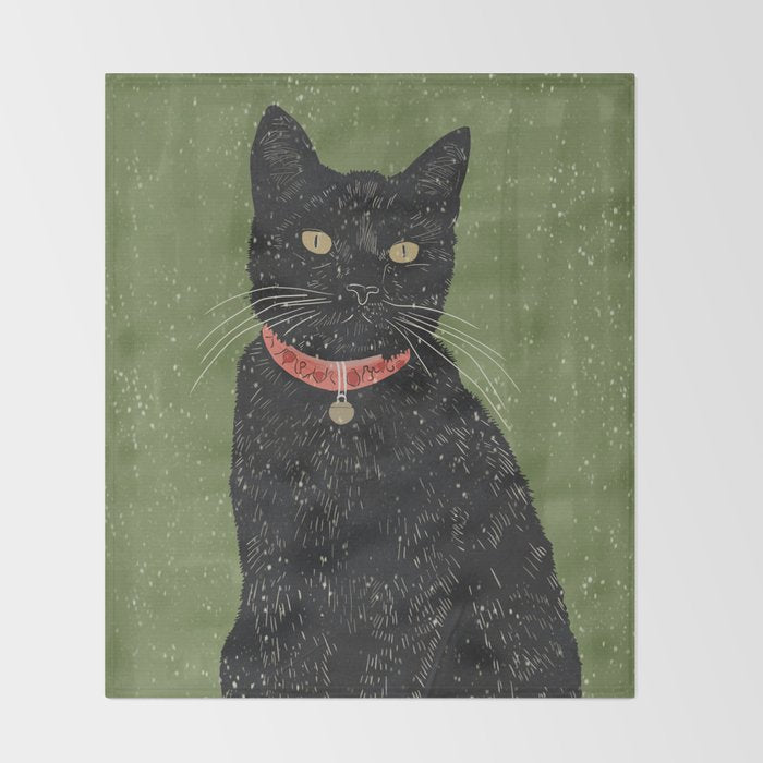 Black Cat 5 Throw Blanket Gallery Image 2