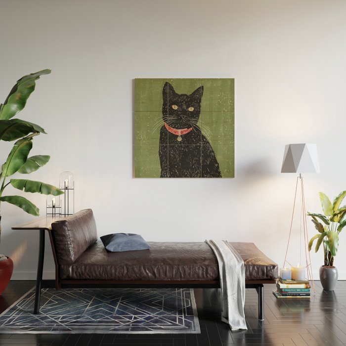 Black Cat 5 Wood Wall Art Gallery Image 2