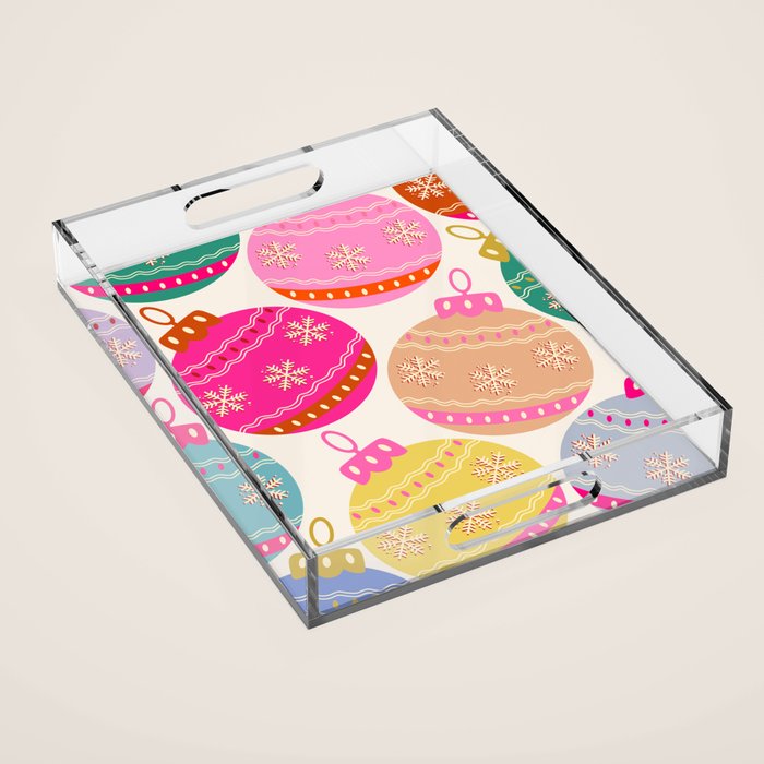 Playful Christmas Baubles Acrylic Tray Gallery Image 1
