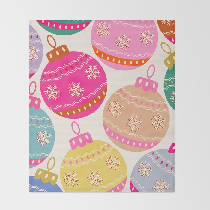 Playful Christmas Baubles Throw Blanket Gallery Image 2