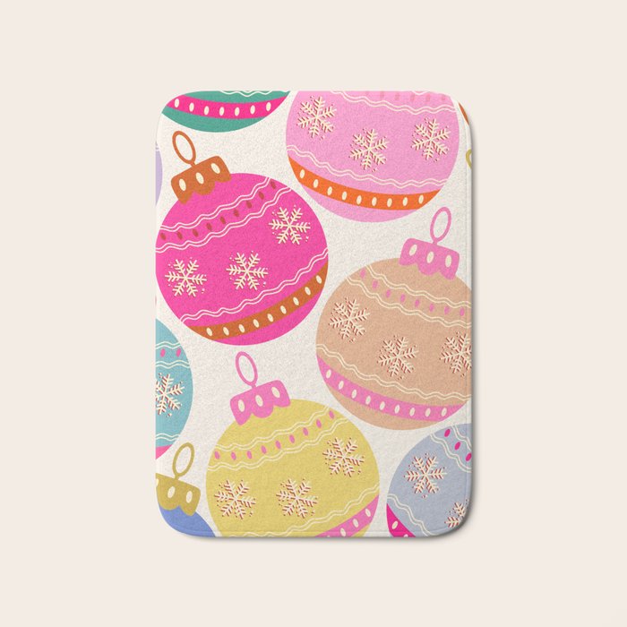 Playful Christmas Baubles Bath Mat Gallery Image 1