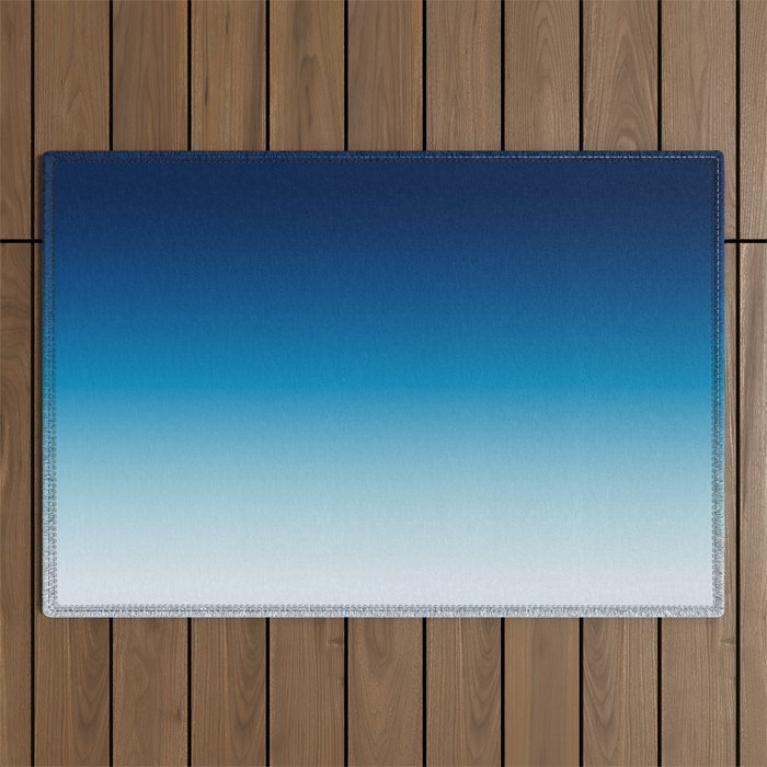 Sky and Ocean Blue Ombre Outdoor Rug Gallery Image 1